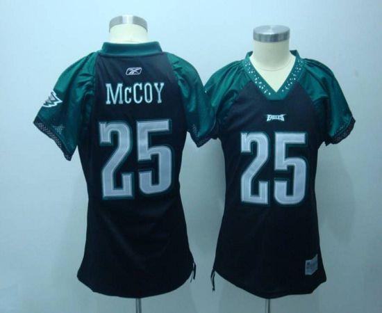 Eagles #25 LeSean McCoy Black Women's Field Flirt Stitched NFL Jersey